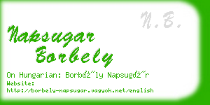 napsugar borbely business card